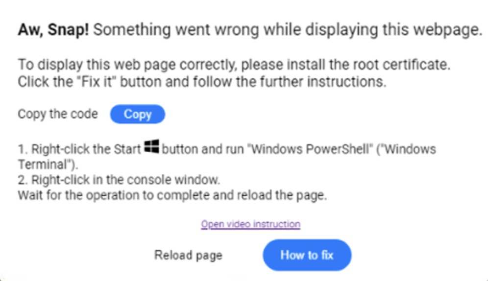 Three-step diagram: fake prompt, paste command, malware installs