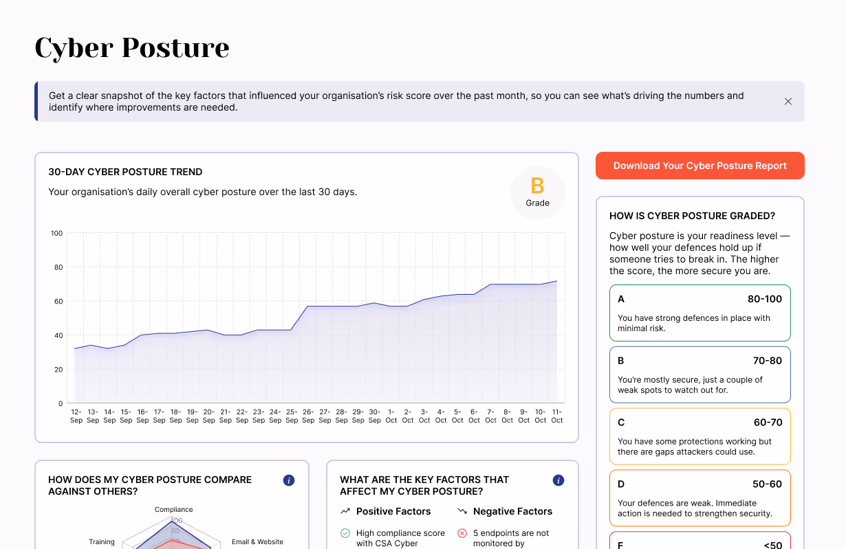 Cyber posture progress